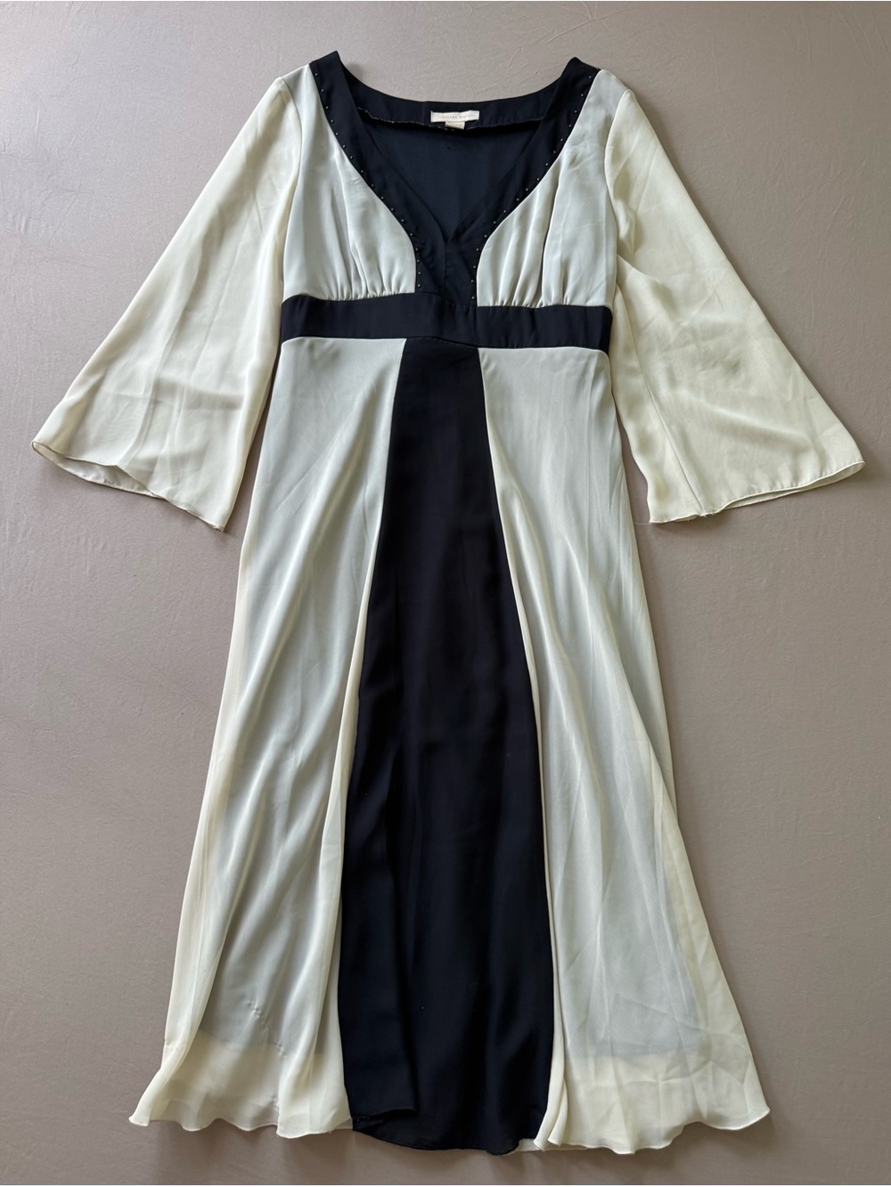 Vintage Boho Goth Jonathan Martin Chiffon Fluid empire-waist maxi dress